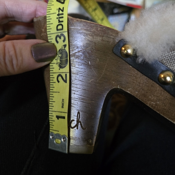Coach Ivanka wood & faux fur clog sz6 1/2M - Picture 14 of 15